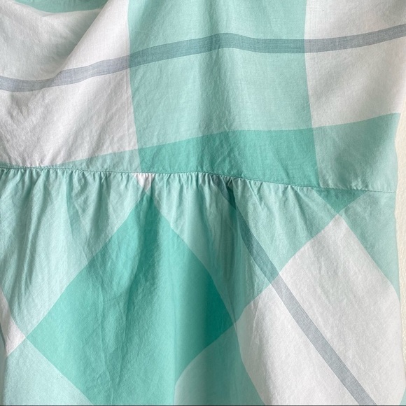 𝅺Old Navy Cropped Peplum Top Green & White Plaid Size XXL - Picture 3 of 6